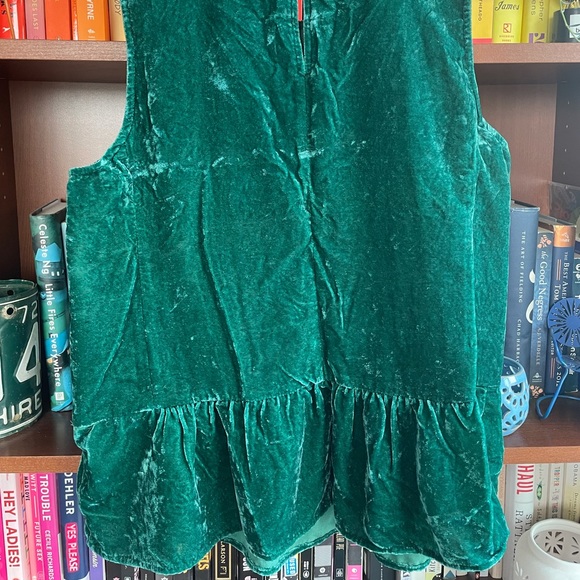 J. Crew Crushed Velvet Peplum Tank Top 10 - Picture 2 of 3